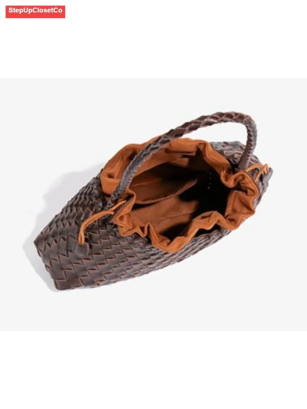 Slouchy Woven Hobo Bag - Suede Faux Leather Shoulder Purse Tote Travel Handbag